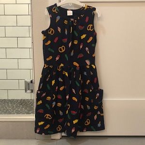 Hanna Andersson Girls 12 Blue Sundress with Pockets! Ice cream, popsicles…